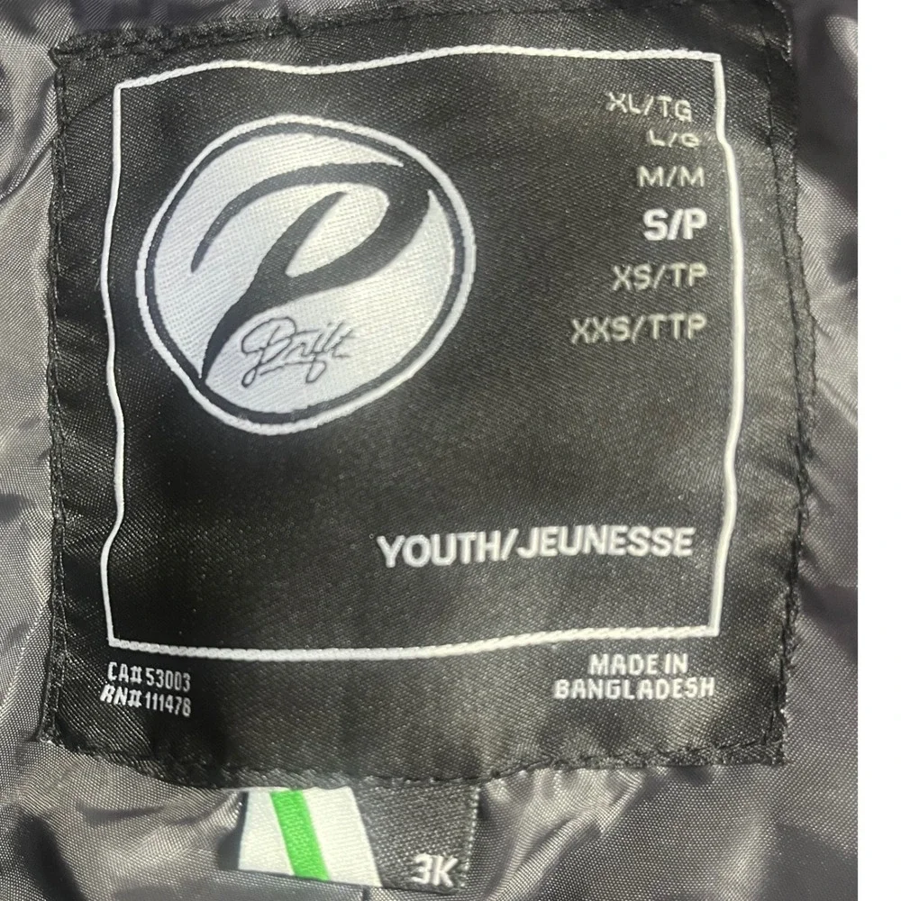 Drift Youth Ski Snow Bib Overalls Black‎ Insulated Waterproof Youth S/P
